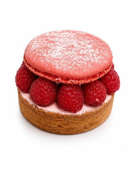 Afbeelding van Macaron framboos gebak (NIEUW)